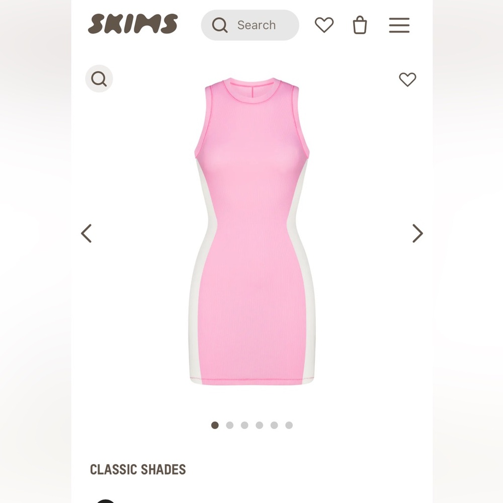 SKIMS cotton tank top dress | pink/white